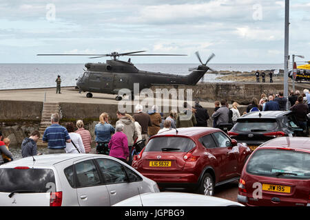 Royal Air Force XW209 westland puma helicopter readying for take off armed forces day bangor northern ireland Stock Photo
