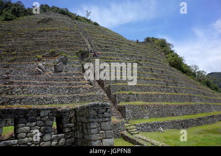 The Intipata ruins on the Inca Trail Stock Photo