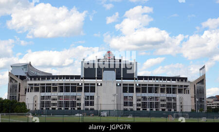 COLUMBUS, OH - JUNE 25: Ohio Stadium in Columbus, Ohio is shown on June 25, 2017. It is the home of the Ohio State University Buckeyes. Stock Photo