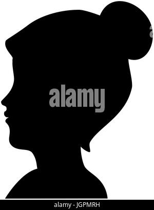 Vector portrait of a black hair woman with no face Stock Vector Image ...