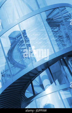 Modern office interior, stairs, in business building Stock Photo