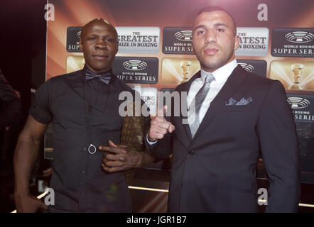 Monaco, Monte Carlo - July 08, 2017: World Boxing Super Series Draft Gala and Draw for the Muhammad Ali Trophy with Chris Eubank and Avni Yildirim | Verwendung weltweit Stock Photo