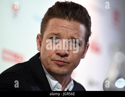 American actor Jeremy Renner attends the press conference during the 52nd International Film Festival in Karlovy Vary, Czech Republic, on July 7, 2017. (CTK Photo/Katerina Sulova) Stock Photo