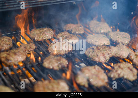 bbq, fire, grill, summer, hamburgers, charbroiled, flame, picnic ...