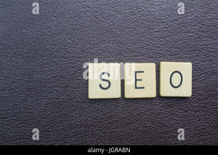 SEO short word concept for search enigne optimization for web page background Stock Photo