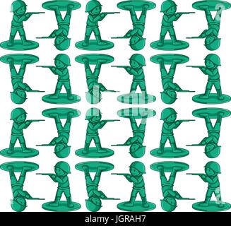 Seamless background with toy soldiers illustration Stock Vector