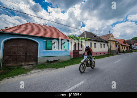 Small village of Sibiel famous from traditional Transylvanian Saxons architecture, Saliste commune in Transylvania region in Romania Stock Photo