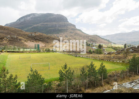 rural sports facilities in remote Scottish village of Shieldaig, Scotland, UK Stock Photo