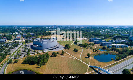 Aerial photo of Nantes Zenith concert hall, Loire Atlantique, France Stock Photo