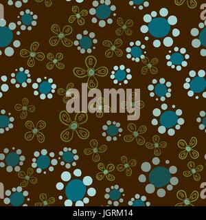 Ditzy-like print. Childish seamless pattern with small stylized flowers. Stock Vector