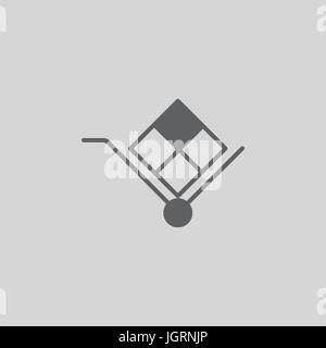 handcart sign vector icon isolated on grey background Stock Vector