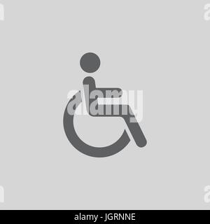 Disabled wheelchair icon - sign isolated on gray background, vector Stock Vector