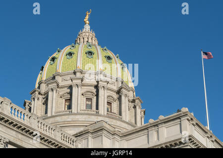 Dome of the Pennsylvania State Capitol building Harrisburg, PA Stock Photo