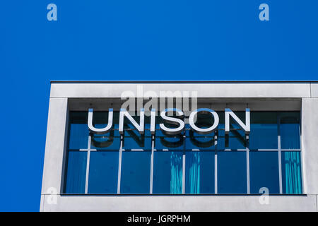 Unison union headquarters on the Euston Road, Borough of Camden, London, England, U.K. Stock Photo