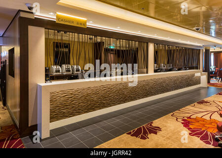 Casino cashiers station. Genting Dream Cruise Ship, NA, China. Architect: SMC Design, 2016. Stock Photo