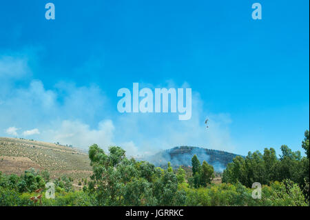 Attempt to fire fires in Sardinia Italy. Stock Photo