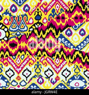 Ethnic bohemian arabesque pattern. Zigzag geometric retro abstract print. Tribal boho background vector illustration Stock Vector