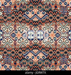 Ethnic bohemian arabesque pattern. Zigzag geometric retro abstract print. Tribal boho background vector illustration Stock Vector