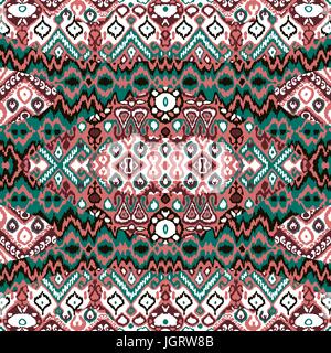 Ethnic bohemian arabesque pattern. Zigzag geometric retro abstract print. Tribal boho background vector illustration Stock Vector