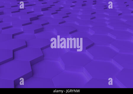 Purple monochrome hexagon tiles abstract background Stock Photo