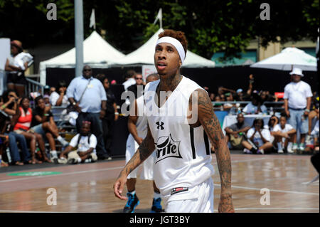 Tyga Sprite Celebrity Basketball Exhibition Game during 2013 BET Experience L.A. LIVE June 29,2013 Los Angeles,California Stock Photo