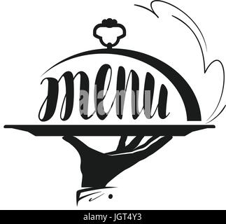 Food service, catering logo. Icon for design menu restaurant or cafe. Vector illustration Stock Vector