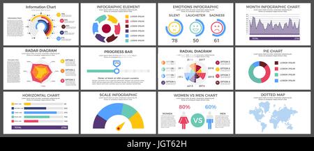 Infographic Elements Set - Business Vector Illustration in flat design style for presentation, booklet, website, presentation etc. Isolated on white b Stock Vector