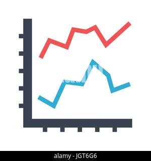 Line Diagram Flat Vector Icon. Flat icon isolated on the white background. Editable EPS file. Vector illustration. Stock Vector