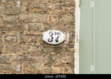 House number 37 sign Stock Photo