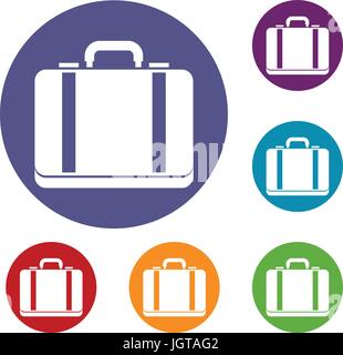 Suitcase icons set Stock Vector