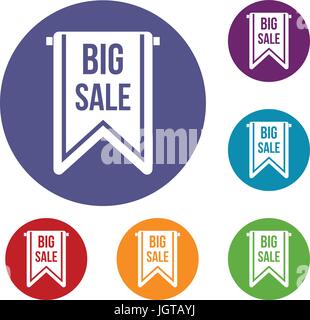 Big sale banner icons set Stock Vector