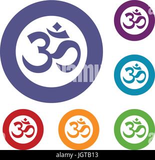Symbol Aum icons set Stock Vector
