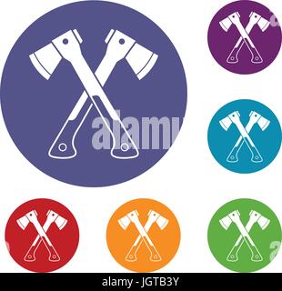 Crossed axes icons set Stock Vector