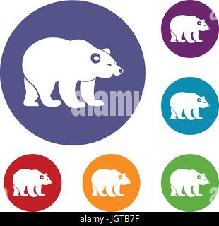 Bear icons set Stock Vector