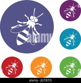 Honey bee icons set Stock Vector