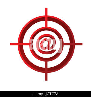 contact us target sign concept illustration design over a white background Stock Photo