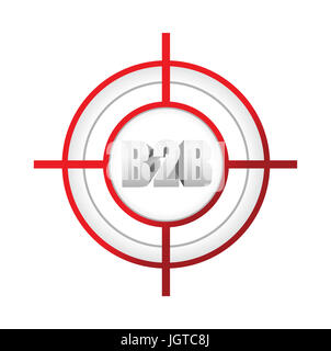 b2b business to business target sign concept illustration design over a white background Stock Photo