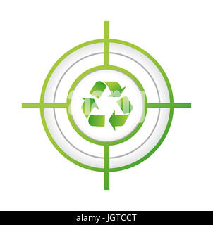 recycle target sign concept illustration design over a white background Stock Photo