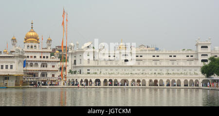 Amritsar, India - Jul 25, 2015. The main palace at the Golden Temple in Amritsar, India. Stock Photo