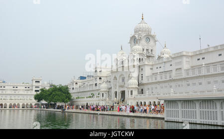 Amritsar, India - Jul 25, 2015. White Palace at the Golden Temple in Amritsar, India. Stock Photo