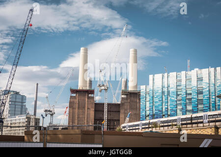 The new Battersea Power Station housing development under construction in London, England, U.K. Stock Photo