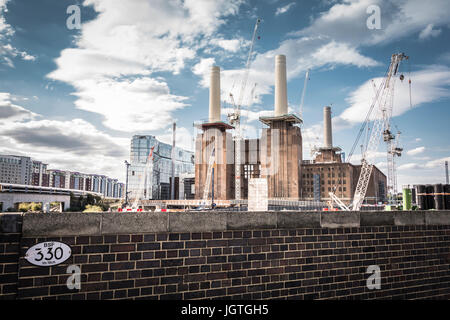 The new Battersea Power Station housing development under construction in London, England, U.K. Stock Photo