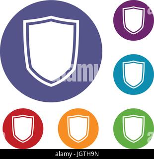 Military shield icons set Stock Vector