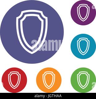 Army shield icons set Stock Vector