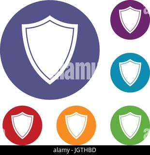 Shield for war icons set Stock Vector