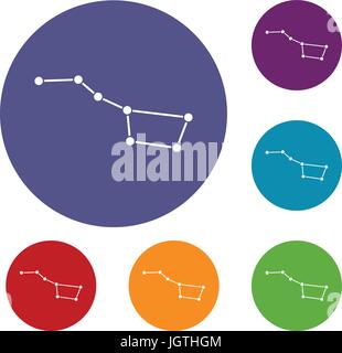 The Great Bear constellation icons set Stock Vector