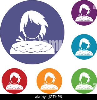 Male shorn icons set Stock Vector