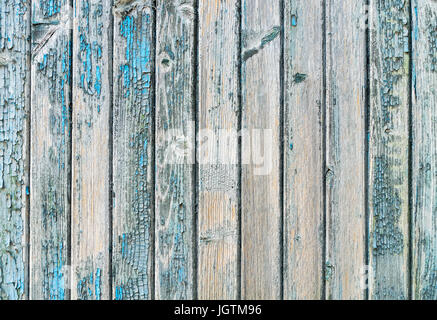 Old wood planks with paint peeling off. Stock Photo
