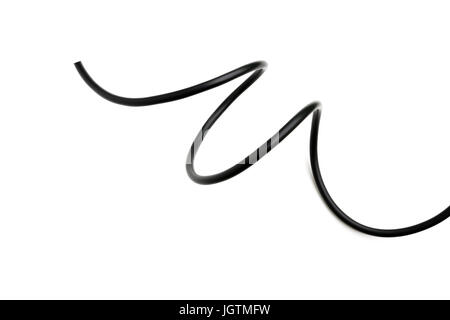 Black Wire Isolated On A White Background Abstraction Stock Photo