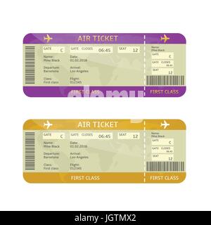 Airline boarding pass tickets Stock Vector